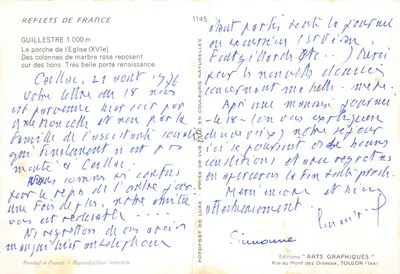 Guilhèstres — Portal da Igreja (século XVI) — Editor Erté — Verso