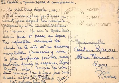 Vista de Monte Carlo — editor 'LA COUPE D'OR' n°171 — Verso