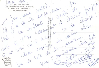 Piau-Engaly — Ścieżki narciarskie — wydawca ARTPYR — Rewers
