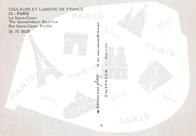 Sacre-Cœur de Montmartre — basilique vue depuis les jardins — éditeur Yvon, n° 36 75 0620 — Verso