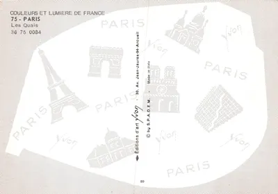Les Quai de Paris — vue du pont et du quai pavé — éditeur Yvon, n° 75 0084 — पीछे