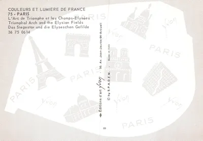 Arc de Triumphe — Champs-Élysées — Wydawnictwo Sztuk Yvon, nr 36 75 0614 — Rewers