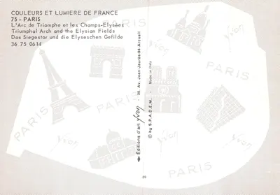 Arco do Triunfo — Champs-Élysées — Edições Yvon — Verso