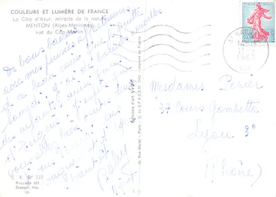 Cap Martin — widok Cap Martin — Wydawnictwo S.P.A.D.E.M. 1962 — Rewers