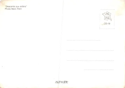 Descente aux enfers — scène de spéléologie en grotte — éditeur asphodèle, série CD-19 — Verso