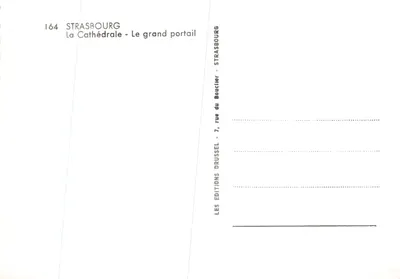 Strasbourg — La cathédrale — Le grand portail — Éditions Strasbourg — Verso