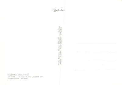 Colmar — Klasztor Unterlinden — Wydawnictwo Michel Collin — Rewers