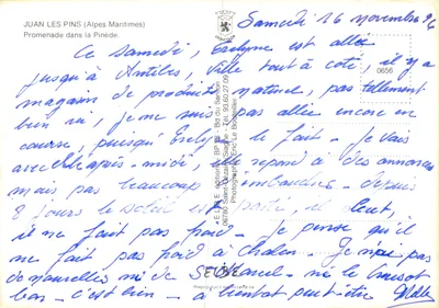 Juan-les-Pins — Caminhada na Pinède — Edições Le Bordellier — Verso
