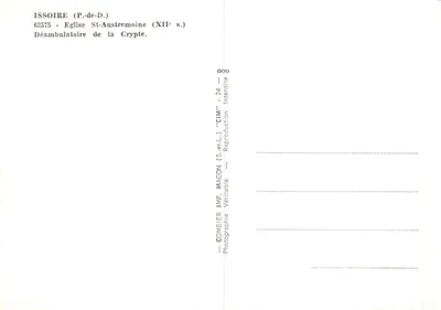 Issoire (P.-de-D.) — Ambulacro della cripta della chiesa di Saint-Austremoine (XII secolo) — STAMPATO SULLA CARTOLINA: CIM — Verso