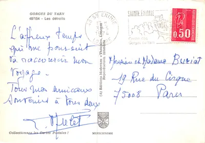 Gorges du Tarn — Les détroits — Éditions Modernes « ThéoJac » — Verso