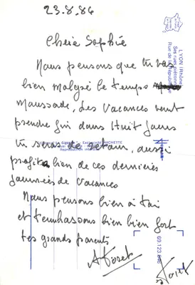 Place de la Cigogne — widok ulicy République w Lyonie — wydawca 'LA CIGOGNE' — Rewers