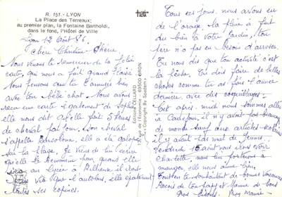 Lyon - Place des Terreaux — Hotel de Ville e Fontaine Bartholdi, editor Spadem, n° R. 151 — Verso