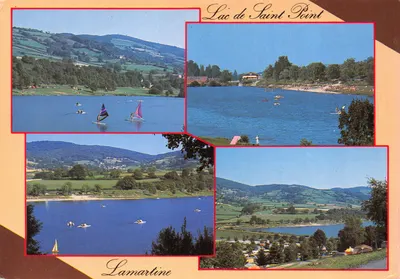 Lac de Saint-Point — vue panoramique avec voile, baignade et campings — Édition MFB