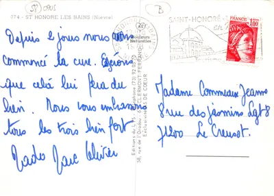 Saint-Honoré-les-Bains — vue générale et sites touristiques — Éditions de Saint-Honoré-les-Bains — Verso