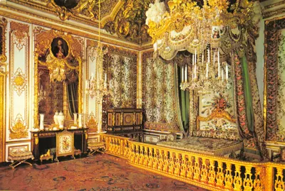 Quarto da Rainha — Sala ricamente decorada com dourados e tapeçarias — Editor A.P. 11 bis, rua Colbert, Versalhes, n°497