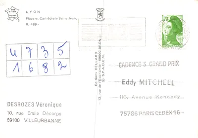 LYON Saint Jean — Kerk, luchtfoto, gotische boog en fontein — Editions Cellaard — Achterkant