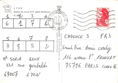 Lyon — Statua Louisa XIV, plac Bellecour — Wydawnictwo CELLARD — Rewers