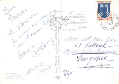 Un coin du Vieux Port — Notre Dame de la Garde — Édition TARDY — Verso