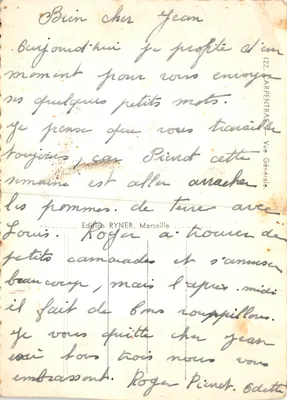 Vue générale de Carpentras — éditeur Ryner — Verso