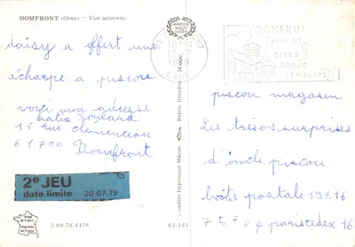 Domfront (Orne) — Widok z powietrza — Wydrukowane przez Repro. Interdit Mâcon — Rewers