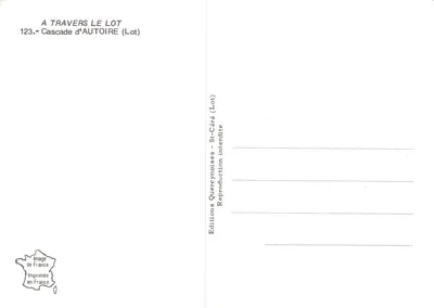 Cachoeira de AUTOIRE — cachoeira na floresta — editor Editions Quercynoises, n° 123 — Verso