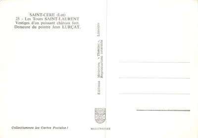 Saint-Céré (Lot) — vestígios do castelo forte de Jean Lurçat — editor IRIS — Verso