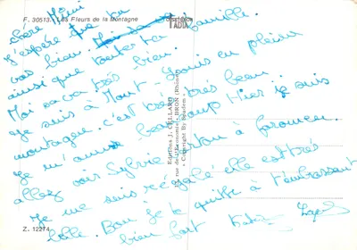 Kwiaty górskie — widok z zimnych Alp — Wydawnictwo J. CELLARD — Rewers