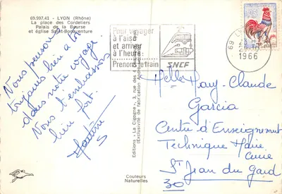Lyon - Place des Cordeliers et église Saint-Bonaventure — Éditions « La Cigogne » — Verso