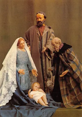 Avignon (Vaucluse) — Crèche : La Sainte Famille et le Berger (santons en cire, 1830) — Éditions GAUD