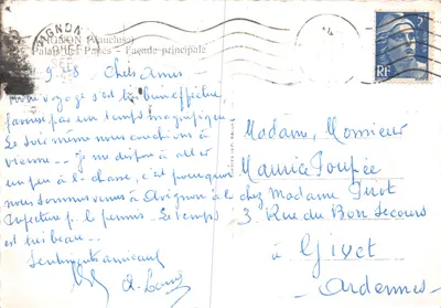 Avignon — Paleis van de Pausen — hoofdgevel — uitgever GORDIER IMP. MACON — Achterkant