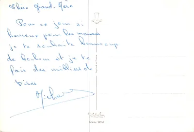 Festa da Mamãe — cena de mesa com flores, presente e caixa decorada — editor Néotélon — Verso