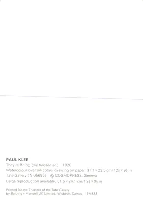 Paul Klee — They're Biting (sie beissen an) — COSMOPRESS, Genebra — Verso