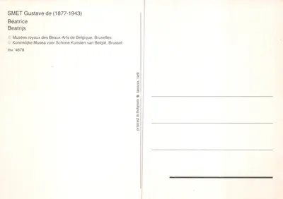 Béatrice — Gemälde von Gustave de (1877-1943) — Königliche Museen für Schöne Künste Belgiens, Brüssel — Rückseite