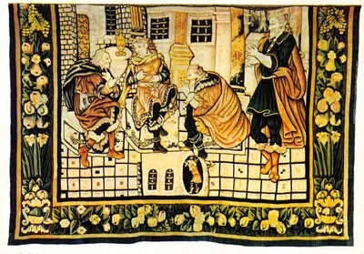 Saint-Antoine (Isère) — Tapeçaria de Aubusson representando o profeta José na prisão — Impressor Combier, Mâcon