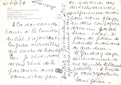 La Nativité — La Vierge allaitée et Saint Joseph — Éditions FISA, série 26 — Verso