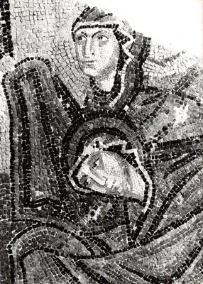 Mosaïque d'un homme assis — détail d'un monastère de Xiou (en Géorgie) — éditeur non visible