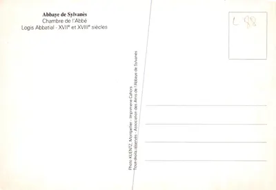 Quarto do Abade — Abadia de Sylvanès — Impressora dos Amigos da Abadia de Sylvanès — Verso