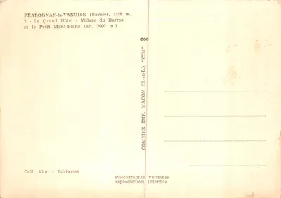 Pralognan-la-Vanoise — vue panoramique du village et des montagnes — Combiér Imp. Macon — पीछे