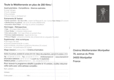 26e Festival Cinéma Méditerranéen — Montpellier Agglomération — édition 2004 — Verso