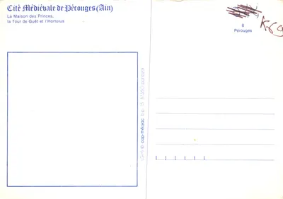 Pérouges (Ain) — Cité Médiévale, La Maison des Princes et la Tour de Guêt — éditeur IRIS — Verso