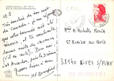 Rue de l'Ancien Gouvernement — Crest (Drôme) — Imprimerie Cim — Rewers