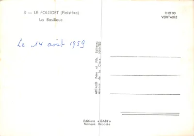 Le Folgoët — A Basílica — Editor GABY — Verso