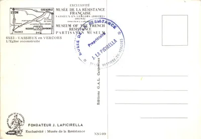 Chiesa ricostruita — Vassieux-en-Vercors — Editions J. La Picirella — Verso