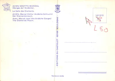 Aven Grotte Marzal — A Sala dos Diamantes — Éditions du Castelet — Verso