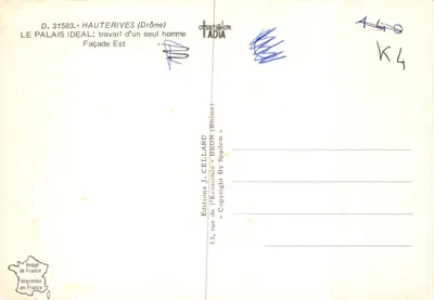 O Palácio Ideal — Fachada Leste — Edições J. Cellard — Verso