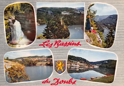 Os Bassins do Doubs — paisagens e cascata — editor La Cléogne, Strasbourg