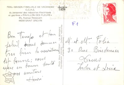 Le Pavillon des fleurs — CCAS Saint Brévin l'Océan — Photo Marc Guttteny - Imprimée en France — Verso