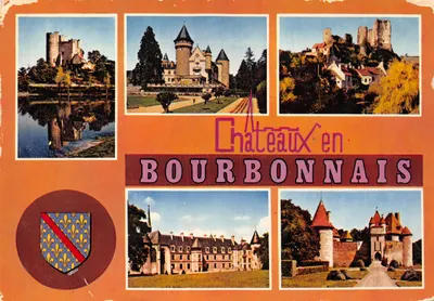 Castelos no Bourbonnais — Coleção de cinco castelos e brasão heráldico — Edições 'La Gigoine'