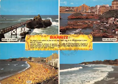 Biarritz — Rocher de la Vierge, Port des Pêcheurs, Plage, Phare — Éditions Thouand