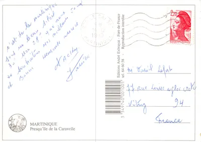 Martinique, La Caravelle — Presqu'île de la Caravelle — Éditions André Exbrayat — Verso